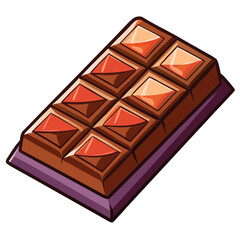 Delicious chocolate bar with creamy filling sits ready to be enjoyed, isolated