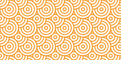 seamless pattern with circles brown  overlap swirl fabric vector overlapping textile background.	