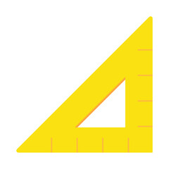 yellow triangle ruler vector illustration isolated on white