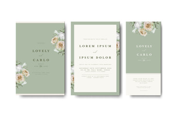 wedding invitation card with roses flower design