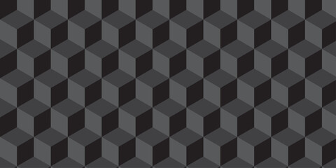 Black cube seamless creative cubes decoration triangle wall and wallpaper textile vector square tile, mosaic endless repeat hexagon block texture background.	
