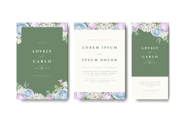 Fototapeta premium wedding invitation card with roses flower design