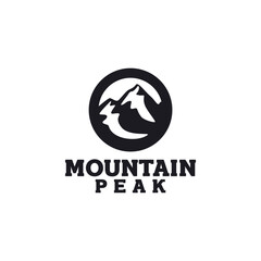 Adventure Outdoor Mountain Peak Logo Design