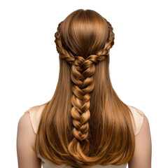 Intricate Braided Hairstyle with Long Flowing Hair for Fashion and Beauty Inspirations and Tips transparent background