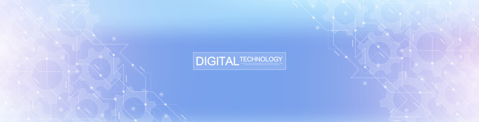 Motherboard technology circuit board texture design. Creative idea AI banner concept for internet technology. Digital motherboard concept for poster, cover, banner, header, web presentation template.
