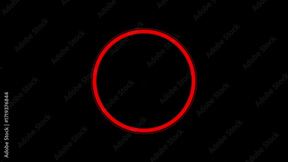 Aufkleber dynamic visual effects vfx of red circles, rings, and shapes pulsing and transitioning on black back