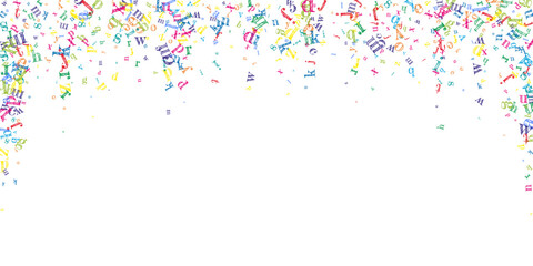 Falling letters of English language. Colorful