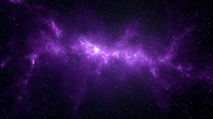 Naklejka premium Stunning view of a cosmic cloud of gas and dust in a dark galaxy. Deep space background with a luminous purple and pink celestial nebula.