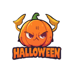 An autumn celebration with a spooky black cat and orange pumpkin jack-o'-lantern illustration