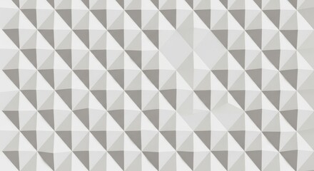 Abstract 3D Geometric Pattern of White and Gray Triangles.