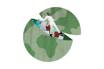 Collage picture image banner of carefree careless man garbage waste eco problem isolated on drawing background