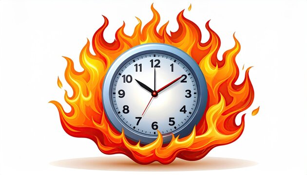Clock engulfed in fiery flames (1)