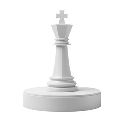 Fototapeta premium Elegant White Chess King Piece on a Round White Stand
