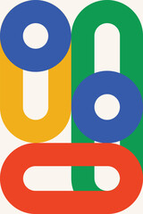 Abstract bauhaus Trendy neohaus shapes mid century wallpaper