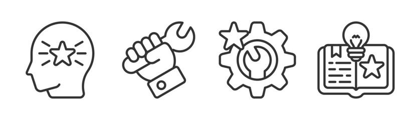 Skill icon set multiple concept collection