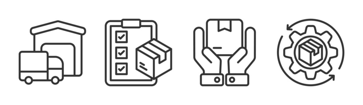 Supplier icon set multiple concept collection