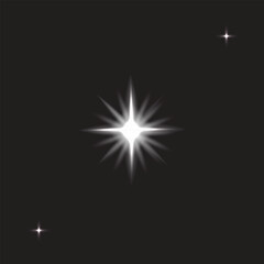 Obraz premium Bright White Starbursts on a Dark Background for Graphic Design Elements