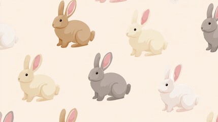Minimal Geometric Design of Cute Sitting and Hopping Bunnies
