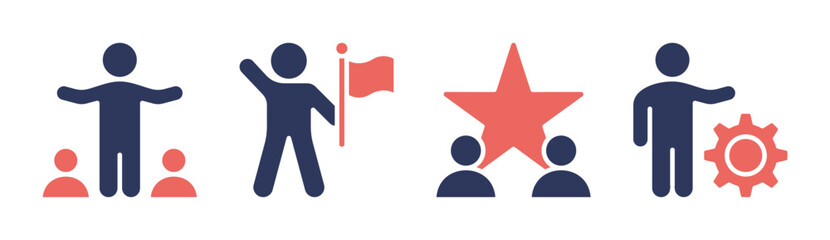 Leadership2 icon set multiple concept collection