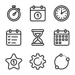 Time and task icons stopwatch calendar