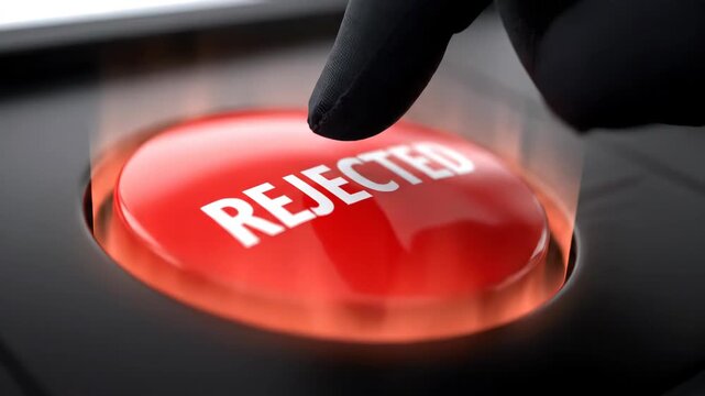 Red Rejected Button on Black Device Showing Denial and Refusal at Unspecified Time