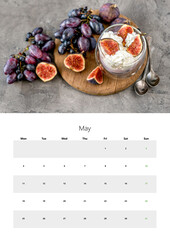 Easy-To-Print A3 Wall Calendar For 2026 Featuring Food And Drinks For May