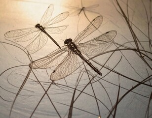 水面のトンボ