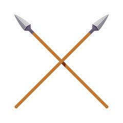 Crossed spears vector isolated illustration