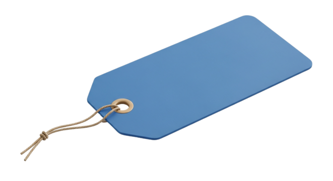 A simple pale blue tag awaiting its purpose whispering promises of pricing product stories and new beginnings on a stark - Powered by Adobe
