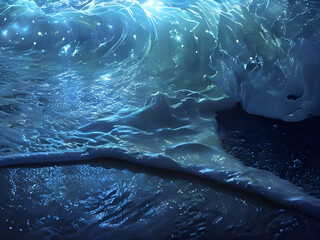 ice cave glacier blue shimmering frozen meltwater flowing compressed light reflection natural icy cavern frozen tunnel crystalline translucent frozen landscape frozen wonder geological
