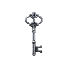 Ornate Vintage Key with Intricate Design and Elegant Bow, Isolated on a Dark Background