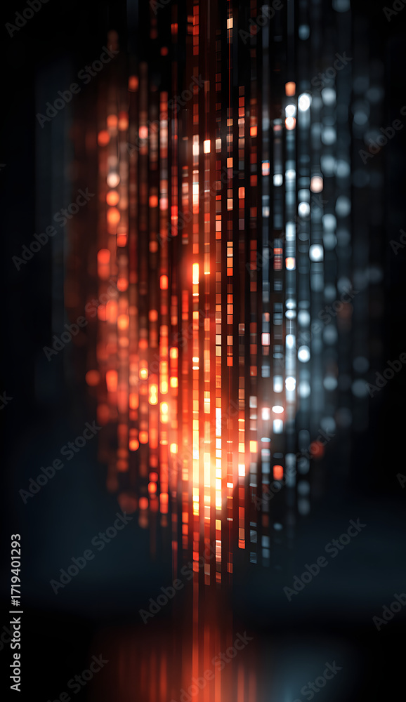 Poster cyber security digital shield for protecting data, abstract futuristic vertical background. ai gener