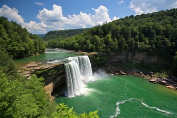 Fototapeta premium Green Waterfall in Tennessee, USA