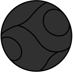 Bocce ball graphic illustration in black on isolated white background  