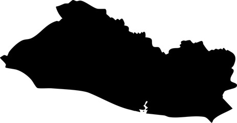 Silhouette map of El Salvador isolated on white background