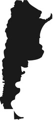 Argentina country map silhouette black outline isolated