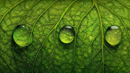 green leaf with water drops