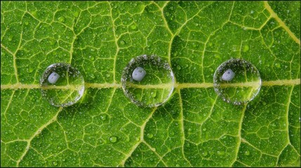 water drops on leaf
