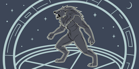 Fototapeta premium Flat design werewolf illustration 
