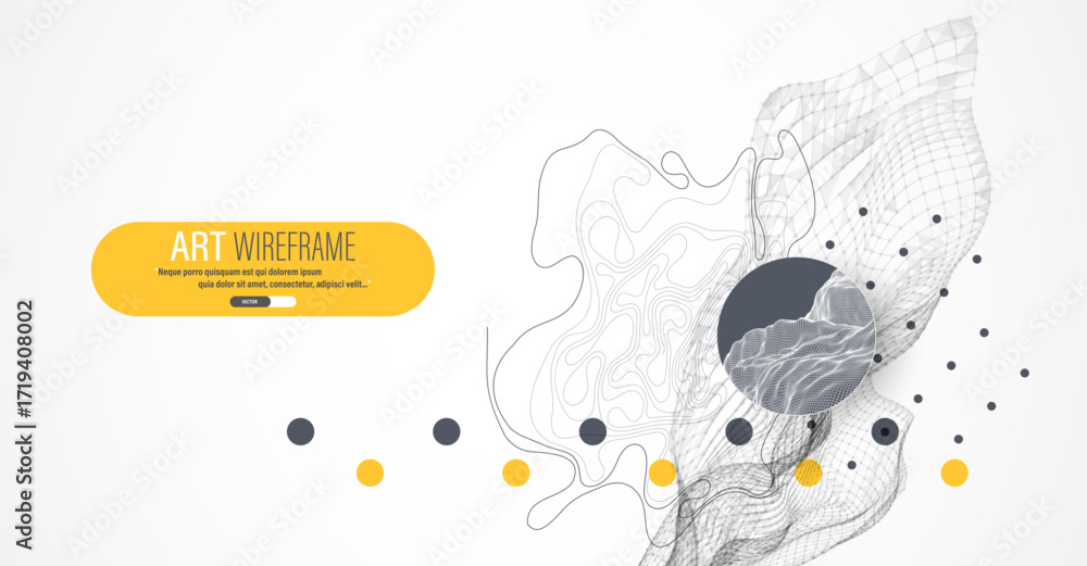 Aufkleber the abstract wave is made in a frame style. template for science and technology presentation. vector