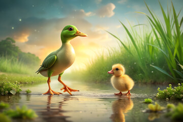 duck in the pond