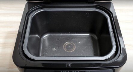 Empty Bread Maker Pan Inside Machine.