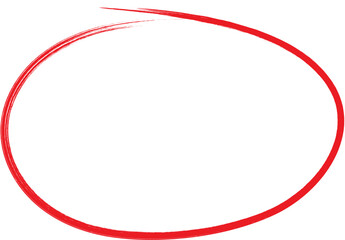 hand drawn red circle. Highlight hand written red color circle. Highlighting marking circle elements