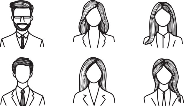 Vector set of women silhouettes illustration