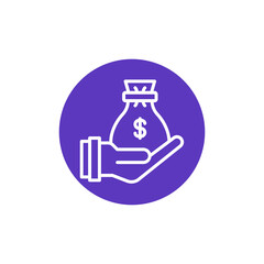 Money Bag in Hand Financial Concept Illustration for Investments and Wealth