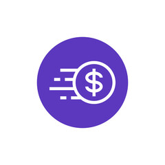 Fototapeta premium Fast Money Transfer Secure & Instant Payment Icon