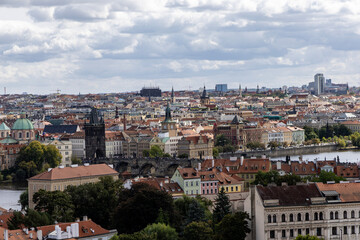 Prague cityscape. View of the city from above. Prague, Czech Republic.