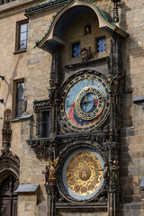 Prague Astronomical Clock, Prague cityscape. Prague, Czech Republic.