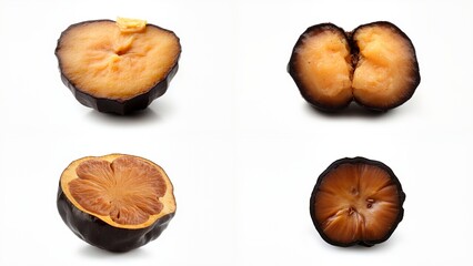 A group of fruit on white background elements expression depth motion emotion frame cartoonish style backgrounds figure illustration movement colorful composition gesture layers creative