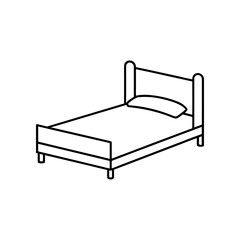 A simple bed illustration on transparent background
